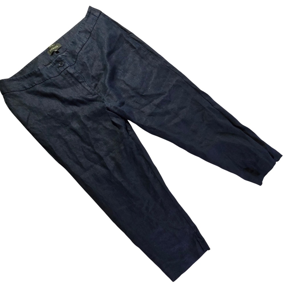 PLUS 16 2014 deadstock TALBOTS Heritage Women's Blue Slacks Pants 100% Linen